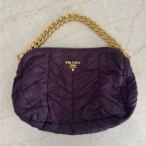 Prada nylon eggplant shoulder bag